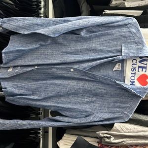 Blue with flowers button down